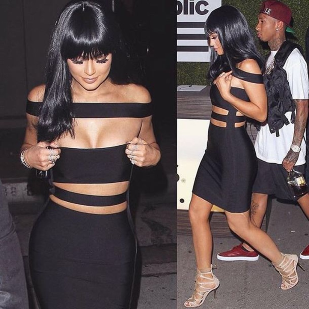 black bandage dress